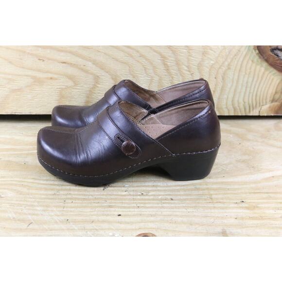 Dansko Clogs Womens 39 Brown Leather Solstice Mules Shoes - Picture 1 of 7